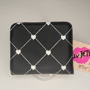 Betsey Johnson - Luv Betsey - Black Quilted Heart Wallet - NWT